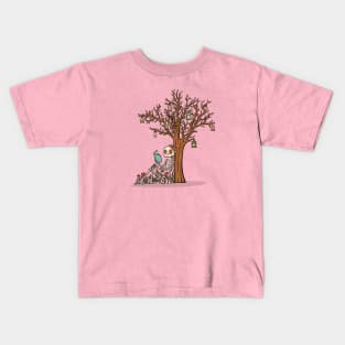 Skeleton Reading Under A Tree Kids T-Shirt